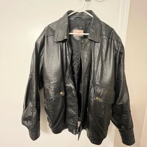 Vintage Leather Bomber Jacket